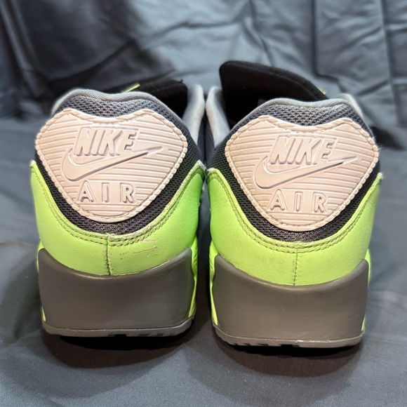 Nike Air Max 90 Gray and Neon Green Sneakers - Picture 3 of 11